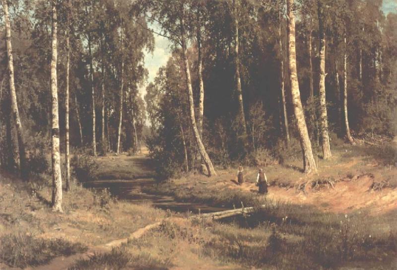 Ivan Shishkin Brook in a Birch Grove china oil painting image